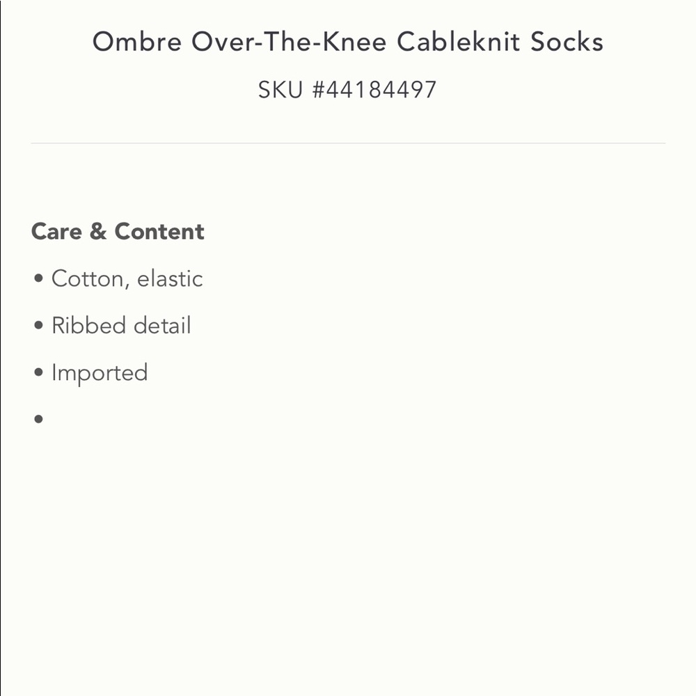 LAST PAIR* Blue colorblock Anthropologie Cable Knit Thigh Highs - Picture 7 of 16